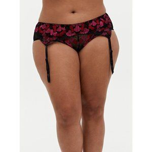 🌺 TORRID BLACK AND PINK HEART MESH GARTER BELTS🌺